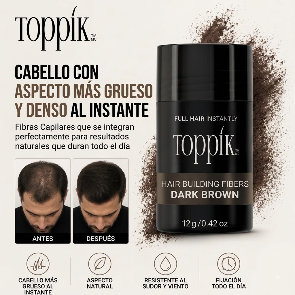 Fibras capilares Toppik. Café oscuro